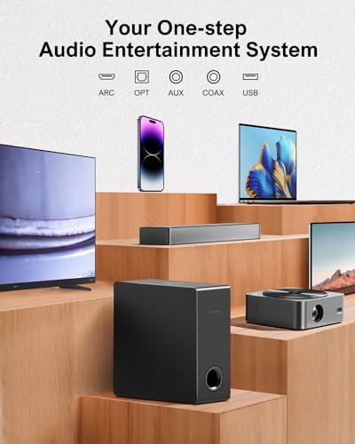 ULTIMEA Sound Bars for TV with Subwoofer, 2.1 Deep Bass Soundbar for PC Game, Home Audio Sound Bars for Smart TV Bluetooth 5.3 TV Sound Bar Speakers Work with HDMI ARC/Opt/AUX, Nova S40, 2024 Updated