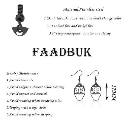 FAADBUK Bob’s Family Merchandise Burgers Earrings Bob Linda Tina Louise Gene Belcher Lover Gift (Bob earring)