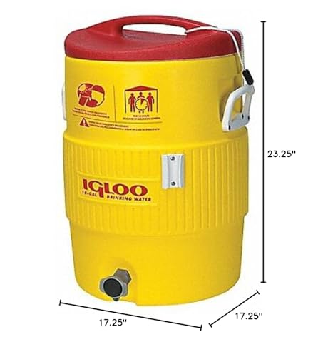 Igloo 10 gallon Industrial Beverage Cooler , Yellow/Red/White