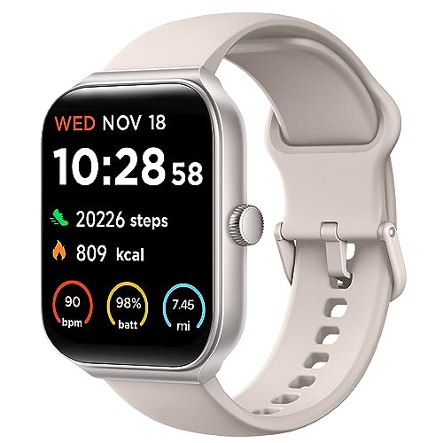 TOOBUR Smart Watch for Men Women Alexa Built-in, 1.95" Fitness Tracker with Answer/Make Calls, IP68 Waterproof/Sleep Tracker/Heart Rate/100 Sports, Fitness Watch Compatible iOS Android