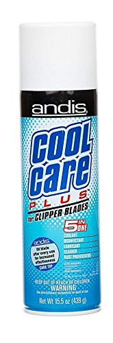 ANDIS Cool Care Plus Spray for Clipper Blades, 15.5 Oz. With Clipper Cleaning Brush