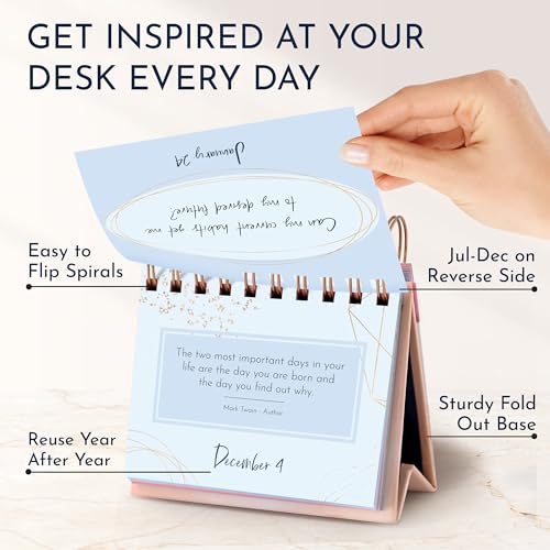 RYVE Motivational Calendar - Daily Flip Calendar with Inspirational Quotes - Motivational Gifts for Women, Inspirational Desk Decor for Women, Office Decor for Women Desk, Office Gifts for Women