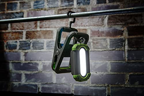 PowerSmith PWLR010CM Rechargeable LED Clamp Light 4.0Ah, 1000 Lumens, Gray