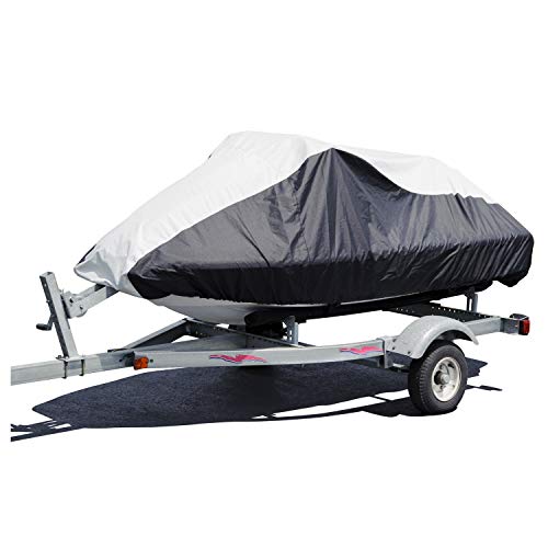 Budge Deluxe Jet Ski Cover Fits Jet Skis 106" to 115" Long, 31.5" Wide, Black/Gray (BA231212012)