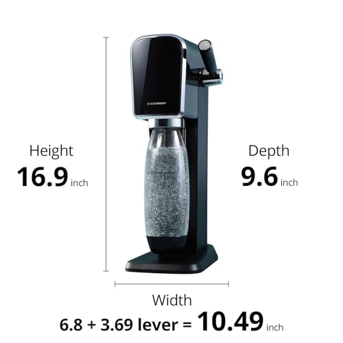 SodaStream Art Sparkling Water Maker Bundle in Black - includes CO2, Carbonating Bottle, and bubly 6-Flavor Variety Pack