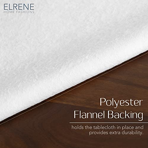 Elrene Home Fashions Mesa Marble Water- and Stain-Resistant Vinyl Tablecloth with Flannel Backing, 52 Inches X 52 Inches, Square, Black