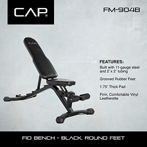 CAP Barbell Adjustable Utility Weight Bench, Crescent Shaped BackPad