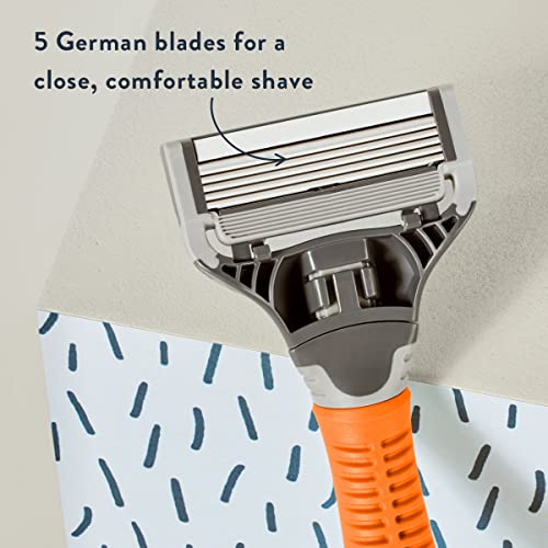 Harry’s Razors for Men - 5 German-engineered 5-Blade Cartridges, Travel Cover, Shave Gel (Charcoal)