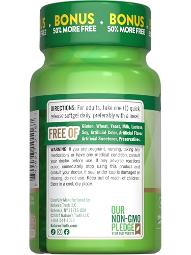 Nature's Truth Vitamin D3 2000 IU Softgels | 150 Count | High Potency | Non-GMO and Gluten Free Supplement