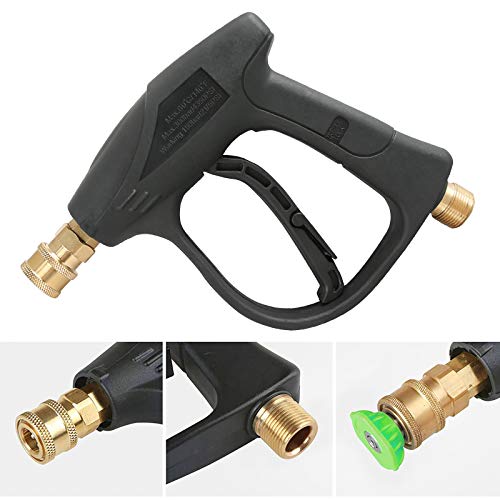 Sooprinse High Pressure Washer Gun,3000 PSI Max with 5 color quick connect Nozzles M22-14 hose connector 3.0 TIP