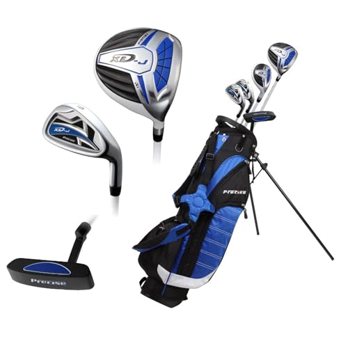 Precise XD-J Junior Golf Clubs Set – Right & Left Hand Options – Kids Golf Clubs for Ages 3-5, 6-8, 9-12 – Lightweight Graphite Shafts, Hybrid Club, Stand Bag – Boys & Girls Golf Set