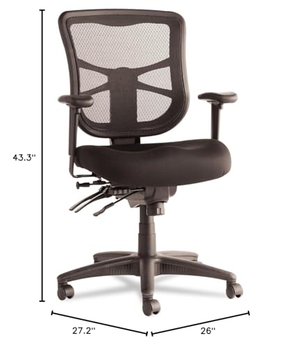 Alera ALEEL42ME10B Elusion Series Mesh Mid-Back Multifunction Chair - Black