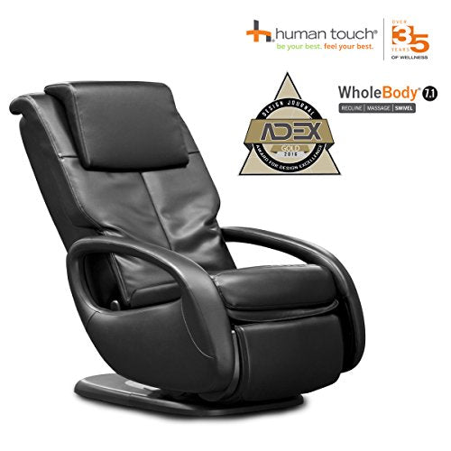 Human Touch WholeBody 7.1 Living Room Recliner Massage Chair - Full Body Professional Grade Personal Massage - Relaxation w Heat for Targeted Stress + Muscle Pain Relief with Foot Calf - Black