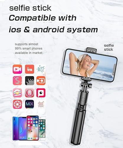 Selfie Stick, Extendable Selfie Stick Tripod,Phone Tripod, Tripod Stand 360°Rotation for iPhone 15/14/13/12/11 and Smartphone, Compatible with Gopro, Group Selfies/Live Streaming/Video Recording