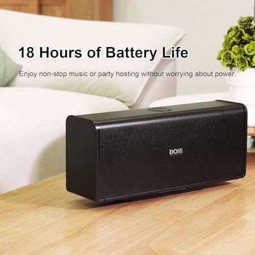 DOSS SoundBox Ultra Bluetooth Speaker with 2.1 Sound Channel Audio, 80W Superior Sound with Deep Bass, Two DSP Technologies, 18H Playtime, Bluetooth 5.3, Wireless Speaker for Home, Office, Room-Black