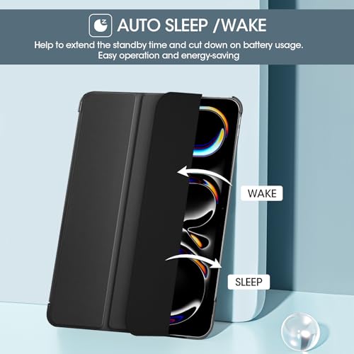 ProCase Cover for iPad Pro 11 Inch Case 2022/2021/2020/2018, Slim Stand Hard Back Shell Smart Cover for iPad Pro 11 4th Generation 2022 / 3rd Gen 2021/ 2nd Gen 2020 / 1st Gen 2018 -Black