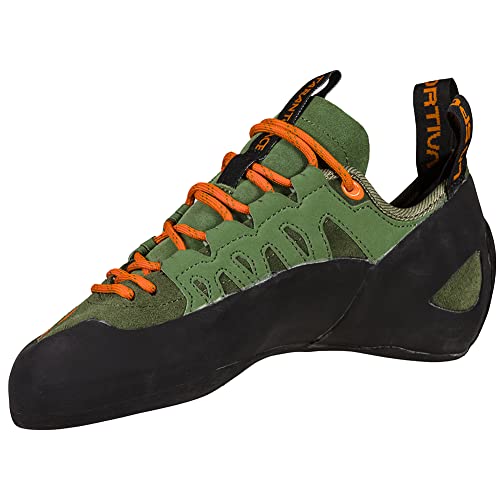 La Sportiva Men's Tarantulace Rock Climbing Shoes, Olive/Tiger, 7.5