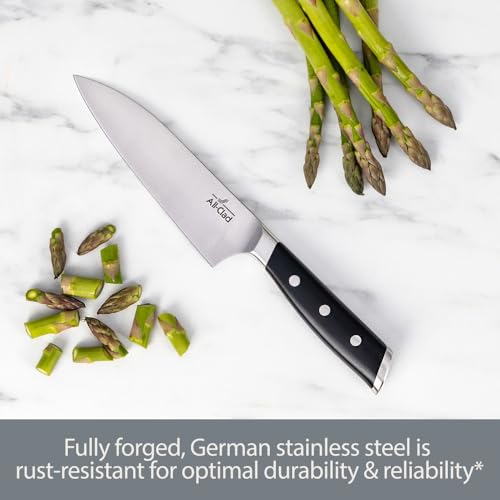 All-Clad Forged German Stainless Steel Chef Knife 6 Inch, Fully Forged, Expert Precision, Home Kitchen Knife, Cook Tool, Cookware Kitchen Tool, Kitchen Utensils, Ultra Sharp Knives