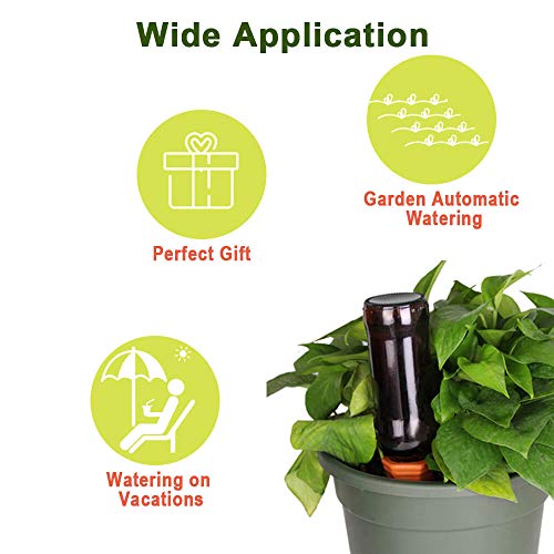 vensovo 2pcs Terracotta Watering Spikes - Automatic Self Watering Stakes, Plant Watering Devices for Wine Bottles Recycled Bottles, Clay Plant Garden Waterers for Vacations