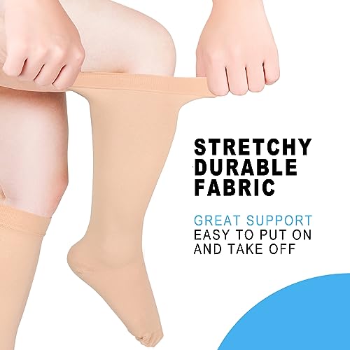 JYUOZI Plus Size Compression Socks for Women Men, Extra Large Wide Calf Compression Socks 20-30 mmHg Compression Socks