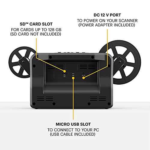 KODAK REELS 8mm & Super 8 Films Digitizer Converter with Big 5” Screen, Scanner Converts Film Frame by Frame to Digital MP4 Files for Viewing, Sharing & Saving on SD Card for 3” 4” 5” 7” and 9” Reels