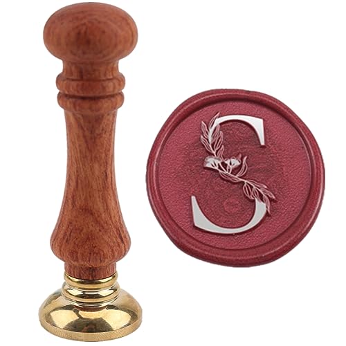 Alphabet O Wax Seal Stamp, ONWINPOR Eucalyptus Leaves Wax Seal Stamp Leaves Letter O Sealing Stamp for Letter Sealing Wax, Christmas Thanksgiving Card (O)