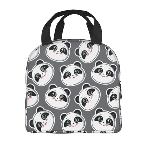 Duduho Cute Pandas Lunch Bag Compact Tote Bag Reusable Lunch Box Container For Women Men School Office Work, 6l