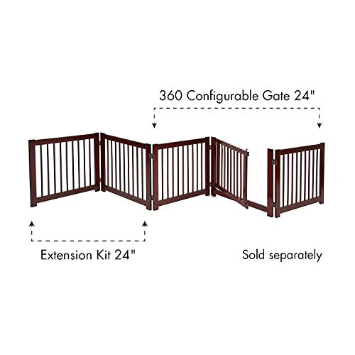 Primetime Petz 33237-E6 Extension Kit for 360 Configurable Walk Through Folding Pet Gate ,Walnut,24"