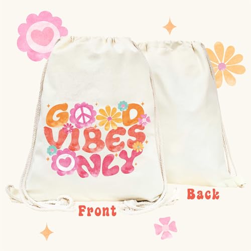MOSITU Aesthetic Drawstring Backpack Cute Floral Drawstring Bag Small Flower Cotton Canvas Drawstring Backpack For Women Gift Sport Gym String Bag Grocery Sack Bag Travel Sackpack