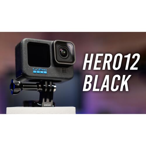 GoPro HERO12 (Hero 12) Black - Waterproof Action Camera with 5.3K HDR Video, 27MP Photos, 1/1.9" Image Sensor, Live Streaming, Webcam, Stabilization + 64GB Card & 50 Piece Accessory Kit - Bundle