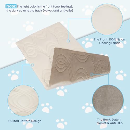 Thirdream Dog Crate Mat, Soft Dog Kennel Pad for Small Dog Sleeping, 36" x 23"x1", Pet Puppy Cat Washable Pad for Cages Bed Kennels Sofa Floors Portable Beige Yellow
