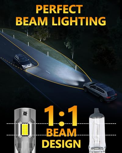 MOTOBEE H7 Bulbs, 32000lm 800% Brighter Real 1:1 Mini Size H7 Fog Lights Bulbs, 3 Mins Plug and Play, Pack of 2