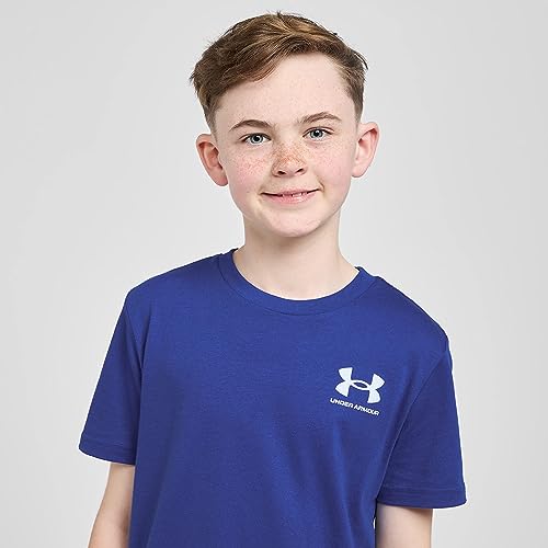 Under Armour Boys' Sportstyle Left Chest Short-Sleeve T-Shirt, Midnight Navy (410)/Black, Youth X-Small