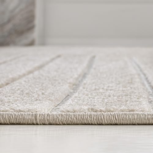 JONATHAN Y Odense High-Low Angle Ivory/Cream 9' Round Indoor/Outdoor Area Rug, Pet Friendly, Non-Shedding, Stain Resistant, Easy-Cleaning for Backyard, Patio, Porch (SCN101A-9R)