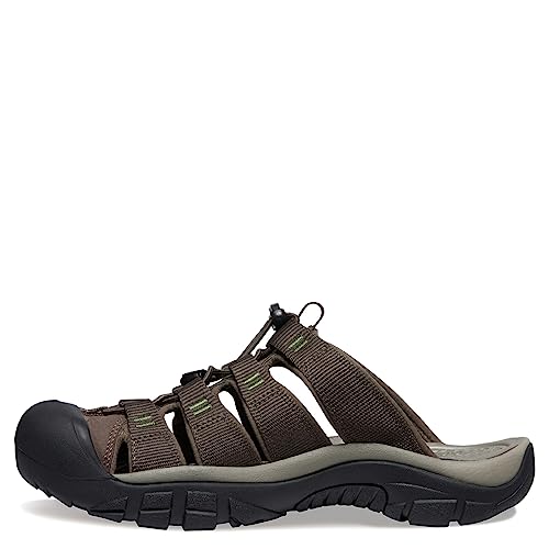 KEEN Men's Newport Closed Toe Slip On Slide Sandals, Sky Captain/Bombay Brown, 13