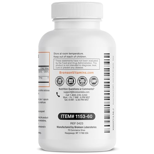 Bronson Vitamin K2 (MK7) with D3 Extra Strength Supplement Bone Health Non-GMO Formula 10,000 IU & 120 mcg MK-7 Easy to Swallow D K, 60 Capsules