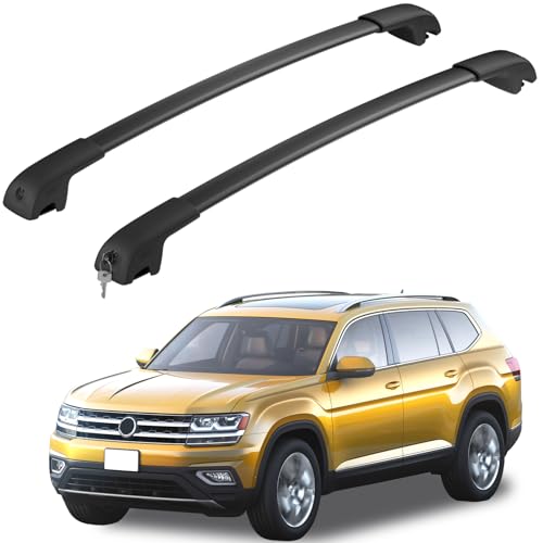 HmmtyRack Lockable Car Roof Rack Cross Bars Compatible with Volkswagen VW Atlas 2017-2024,Aluminum Crossbars for Roof Rack Cargo Carrier Bag Kayak Canoe Bike,VW Atlas Accessories