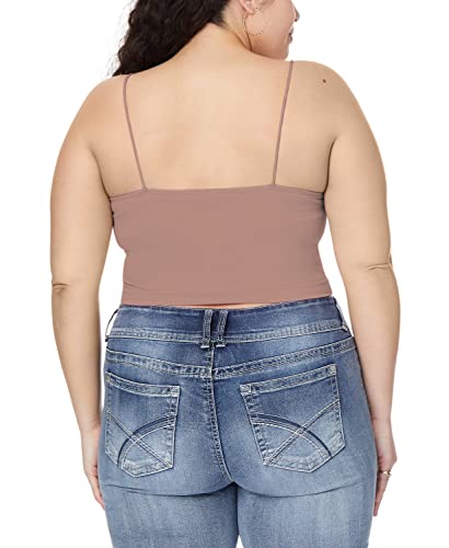 WallFlower Women's Carson Insta Smooth Seamless Shelf Bra Camisole 2-Pack (Standard and Plus), Black Night/Snow White, Small