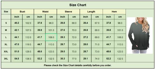 onlypuff Long Sleeve Tops for Women Pocket T Shirt Cute Shirts Casual Fall Tunic Tops Sweatshirt Peach M