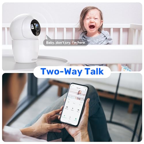 CZEview 3K 5MP Security Camera Indoor, 2.4/5Ghz WiFi Pet Camera Baby Monitor with Phone App, Remote Pan Tilt Zoom, Night Vision, Motion Detection, Auto Tracking, Two Way Talk