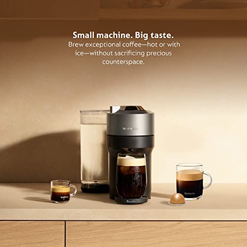 Nespresso Vertuo POP+ Deluxe Coffee and Espresso Machine by Breville, Titan