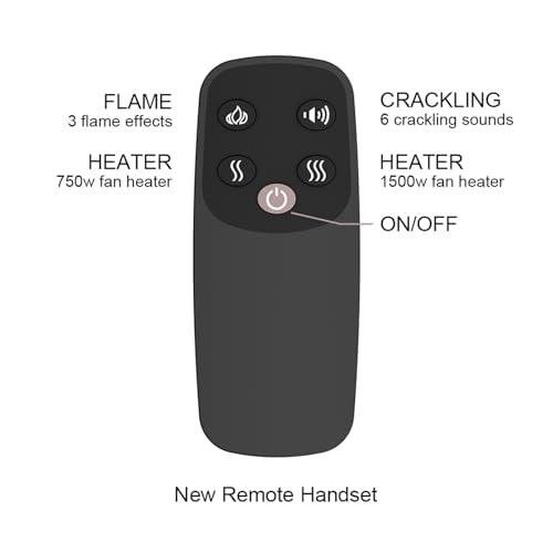 PuraFlame Western Electric Fireplace Insert with Fire Crackling Sound, Remote Control, 750/1500W, Black, 22 53/64 Inches Wide, 20 3/64 Inches High
