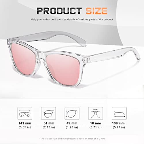 DANAMY Sunglasses Womens Polarized Sunglasses for Women Men Classic Retro Designer Style Trendy Mirrored Sun Glasses