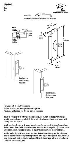 Prime-Line U 9496 Latch Guard Plate Cover – Protect Against Forced Entry, Easy to Install on Out-Swinging Doors – Stainless Steel (Single Pack), 3 in. x 7 in.