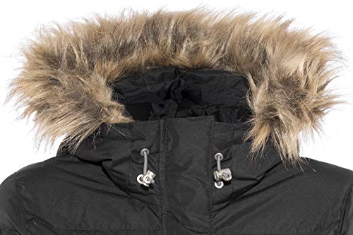 Helly Hansen Women's Aden Down Parka with Faux Fur Hood, 990 Black, X-Small