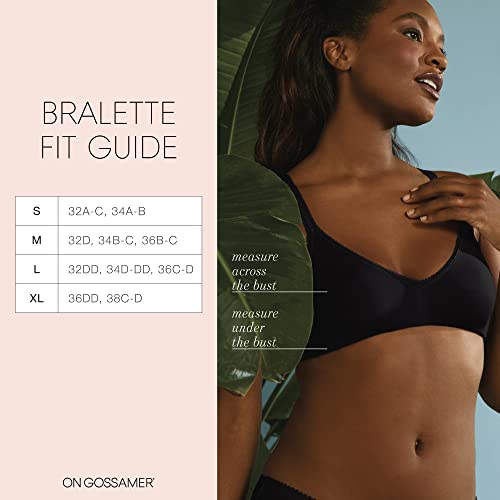 OnGossamer Women's Cabana Cotton Bralette 2 Pack Multipack - Black/Grey, Small