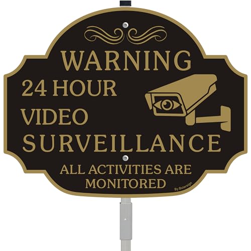 No Trespassing - This Property Has Video Surveillance Sign,12" X 9" X 0.04" Metal Sign,Reflective Aluminum,Fade Resistant And Weather Resistant-No installation accessories.