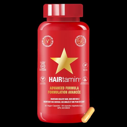 HAIRtamin Advanced Hair Vitamins for Women & Men | All Natural Vegan 5000 Mcg Biotin Capsules Hair Vitamin Supplement | Hair Skin and Nail Vitamins to Promote Hair Growth & Thickness (3 -Pack)