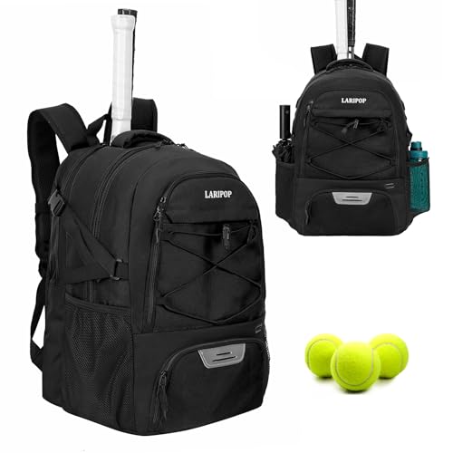 LARIPOP Tennis Bag-Pickleball Bag&Rackets Backpack with Separate Shoe Compartment and Multifunctional Sports Bag as Basketball Bag,Soccer Bag,Tennis backpack-Suitable for Men and Women