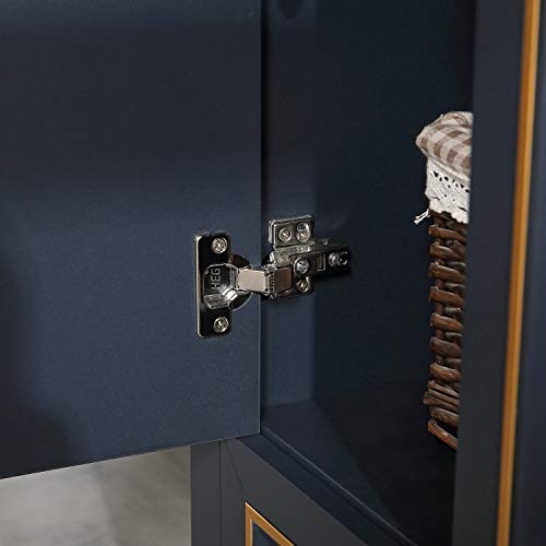 Homecart 24 inch Black Bathroom Vanity Sink Combo Modern Painted Bathroom Vanity Cabinet with Marble Countertop, Round Sink, Pop Up Drain, Mirror, Solid Wood